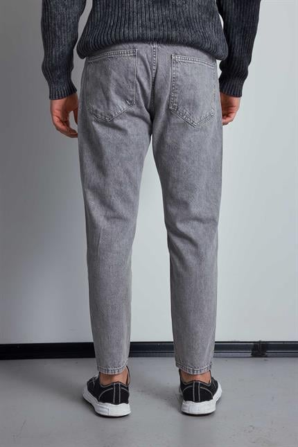 Erkek Boyfriend Fit Jean Pantolon Açık Gri