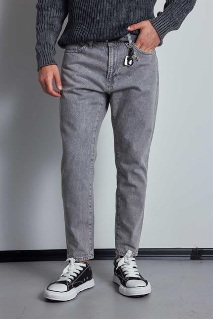Erkek Boyfriend Fit Jean Pantolon Açık Gri