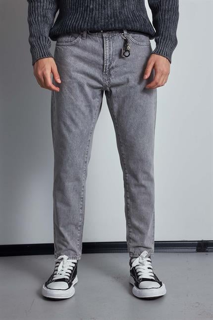 Erkek Boyfriend Fit Jean Pantolon Açık Gri