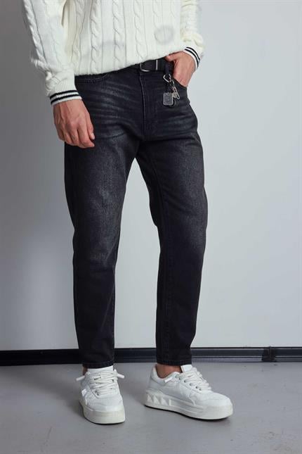 Erkek Boyfriend Fit Jean Pantolon Siyah