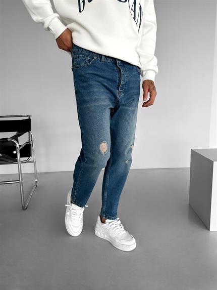 Erkek Boyfriend Fit Retro Jean Lacivert