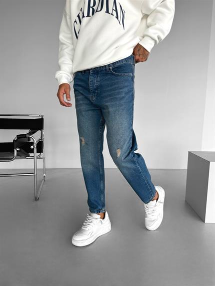 Erkek Boyfriend Fit Retro Jean Lacivert