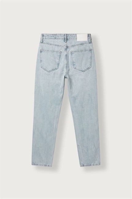 Erkek Boyfriend Fit Yıkamalı Jean Pantolon Buz Mavi