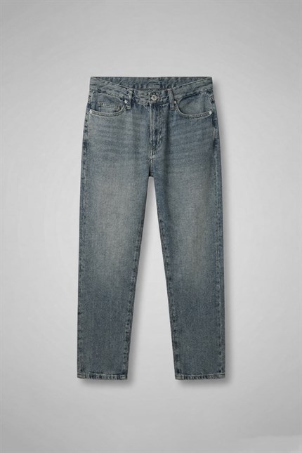 Erkek Boyfriend Yıkamalı Jean Pantolon Soluk Mavi
