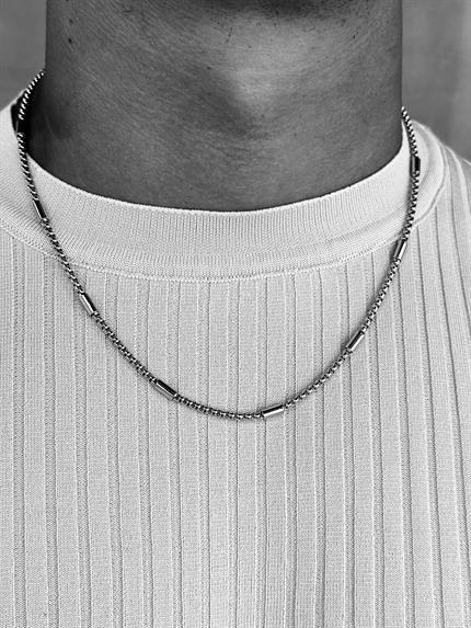 Erkek Çelik Sarma Kolye Gümüş