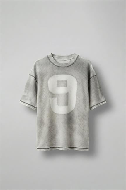 Erkek Dikiş Detaylı Waffle Kumaş Oversize T-Shirt Beyaz