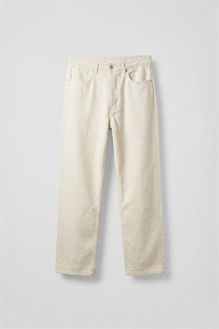 Erkek Dokulu Baggy Jean Pantolon Bej