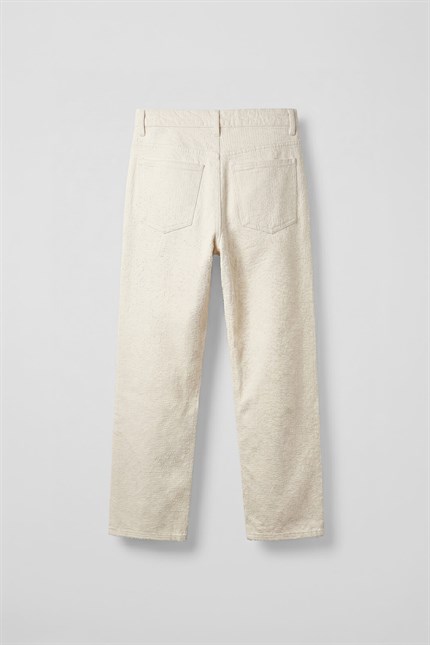 Erkek Dokulu Baggy Jean Pantolon Bej