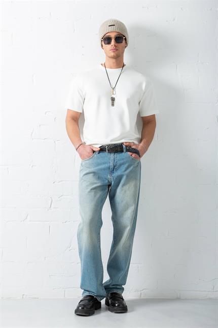 Erkek Oversize T-Shirt Beyaz