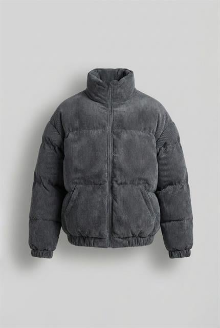 Erkek Dolgulu Fitilli Kadife Mont Füme