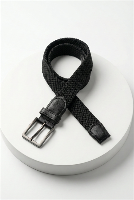 Erkek Elastik Örgü Kemer Siyah