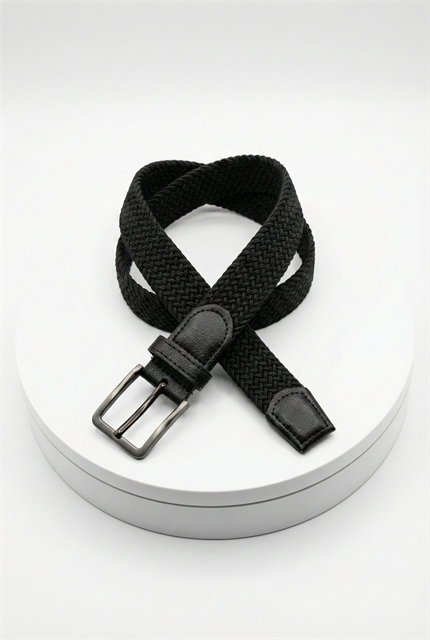 Erkek Elastik Örgü Kemer Siyah