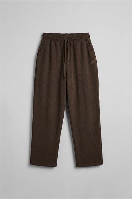 Erkek Baggy Fit Fitilli Yumuşak Dokulu Eşofman Altı Kahverengi