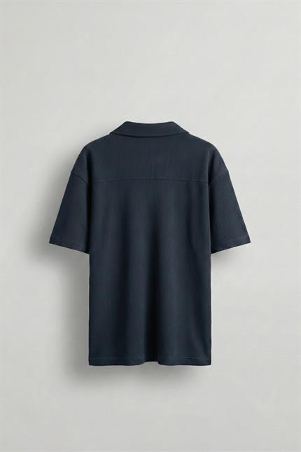 Erkek Fermuarlı Polo Yaka T-Shirt Lacivert