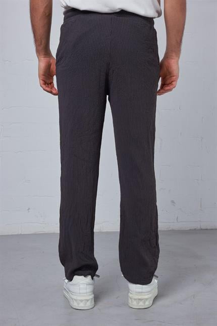 Erkek Fitilli Baggy Fit Rahat Eşofman Antrasit