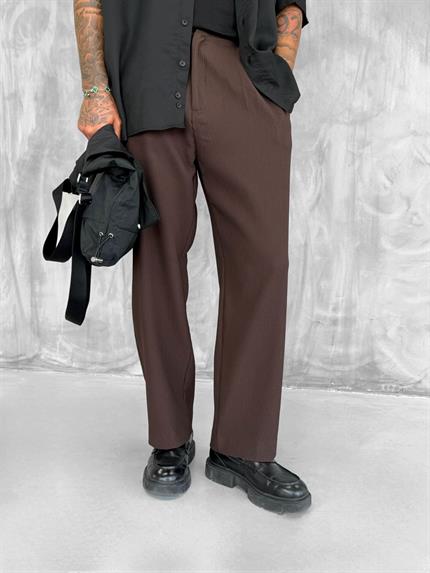 Erkek Fitilli Baggy Pantolon Kahve