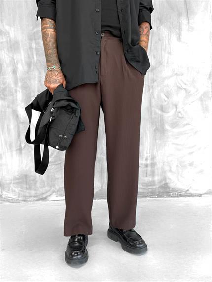 Erkek Fitilli Baggy Pantolon Kahve
