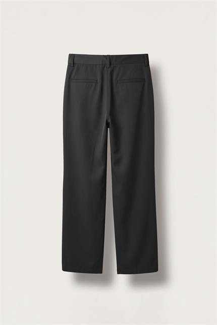 Erkek Flare Fit Dökümlü Kumaş Pantolon Siyah