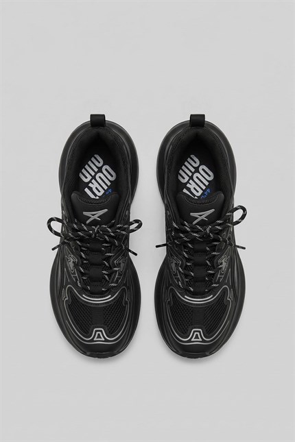 Erkek Kalın Tabanlı Günlük Track Sneaker Siyah
