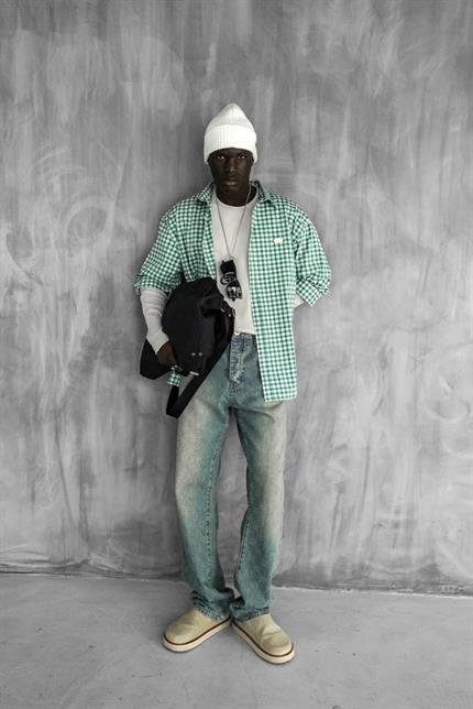 Erkek Kareli Desenli Oversize Gömlek Yeşil