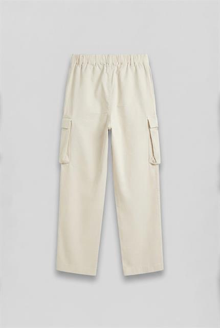 Erkek Kargo Cepli Esnek Baggy Pantolon Açık Bej