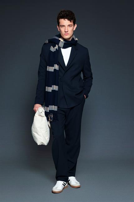 Erkek Kemerli Oversize Takım Elbise Lacivert