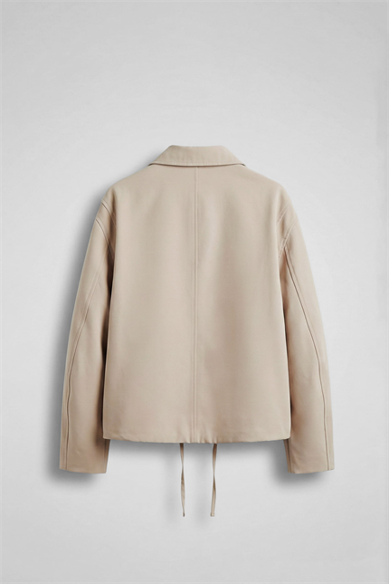 Erkek Kore Oversize Casual Bomber Ceket Bej