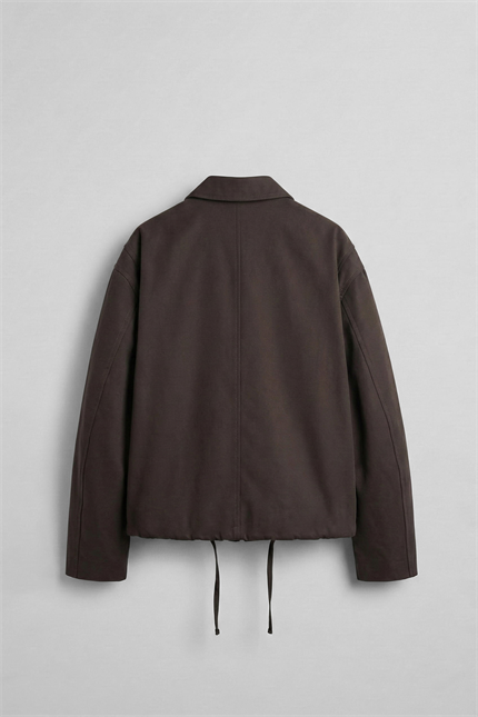 Erkek Kore Oversize Casual Bomber Ceket Kahverengi