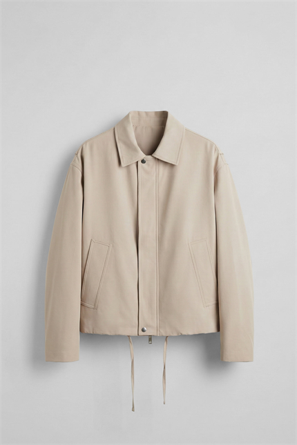 Erkek Kore Oversize Casual Bomber Ceket Bej