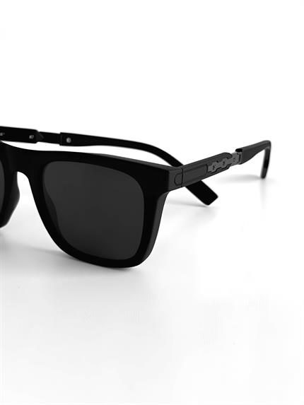 Erkek Mat Kare Çerçeveli Gözlük Siyah