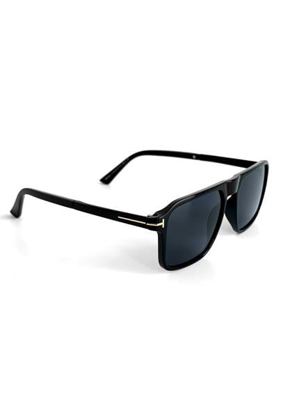 Erkek Modern Dikdörtgen Gözlük Siyah