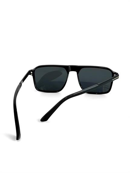 Erkek Modern Dikdörtgen Gözlük Siyah