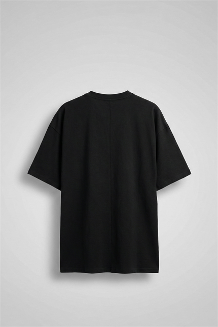 Erkek New York Baskılı Oversize T-Shirt Siyah