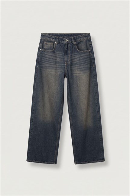 Erkek Old School Baggy Fit Jean Pantolon Lacivert