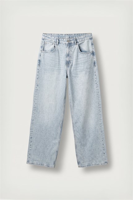 Erkek Old School Baggy Fit Jean Pantolon Açık Mavi