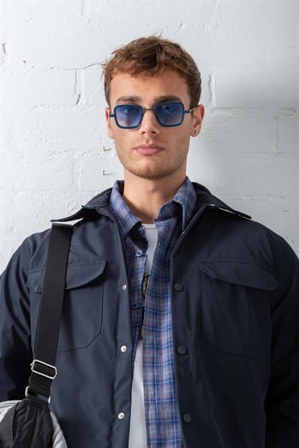 Erkek Önü Cepli Yakalı Slim Fit Ceket Lacivert