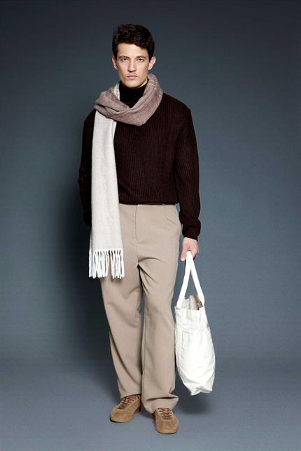 Erkek Oversize Balıkçı Yaka Boğazlı Kazak Kahverengi