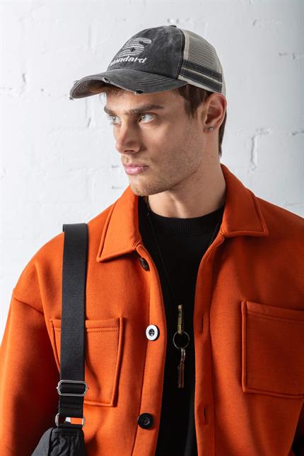 Erkek Oversize Basic Rahat Ceket Kiremit