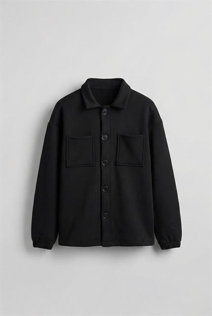 Erkek Oversize Basic Rahat Ceket Siyah