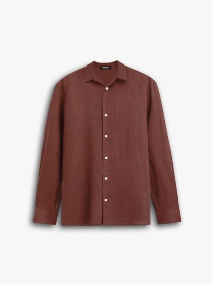 Erkek Oversize Basic Rahat Gömlek Açık Kahve
