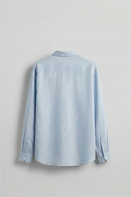 Erkek Oversize Basic Rahat Gömlek Açık Mavi