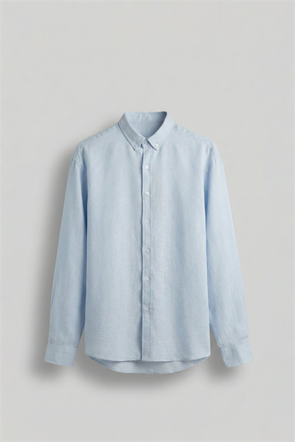 Erkek Oversize Basic Rahat Gömlek Açık Mavi