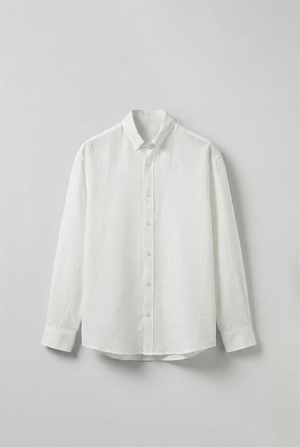 Erkek Oversize Basic Rahat Gömlek Beyaz