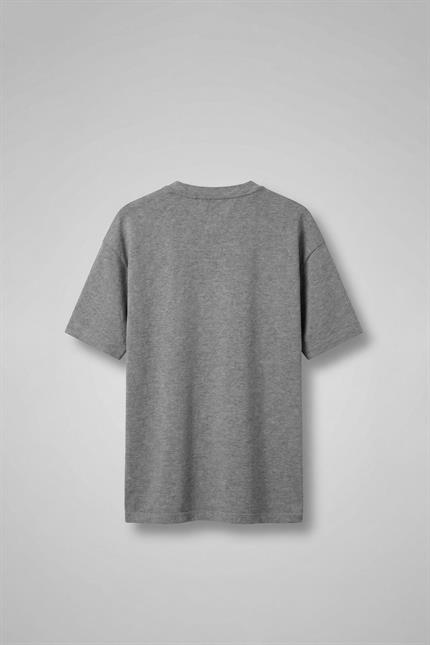 Erkek Oversize Basic Rahat T-Shirt Gri Melanj