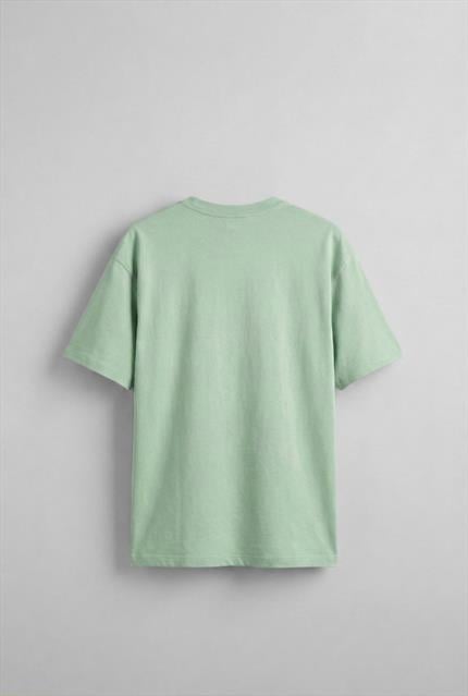 Erkek Oversize Basic T-Shirt Açık Yeşil