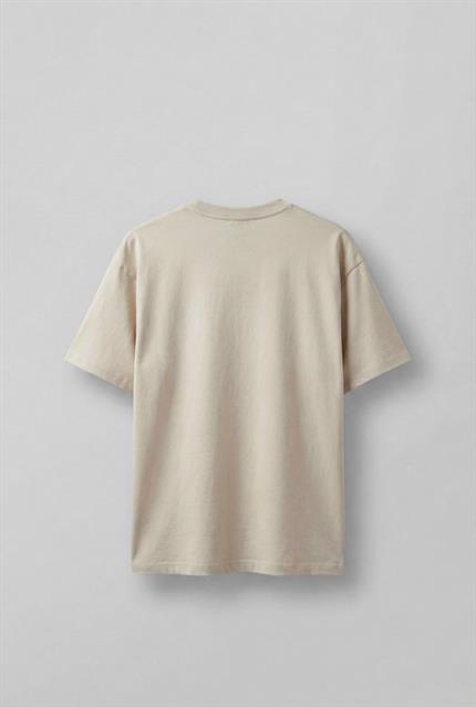 Erkek Oversize Basic T-Shirt Bej