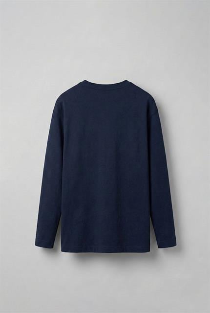 Erkek Oversize Basic Uzun Kollu Sweatshirt Lacivert