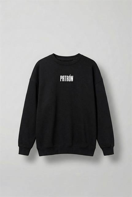 Erkek Oversize Baskılı Premium Sweatshirt Siyah