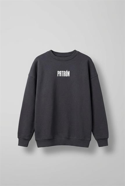 Erkek Oversize Baskılı Premium Sweatshirt Antrasit
