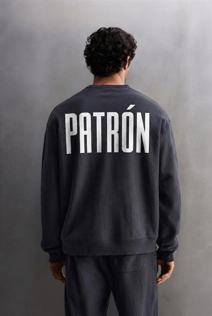 Erkek Oversize Baskılı Premium Sweatshirt Antrasit